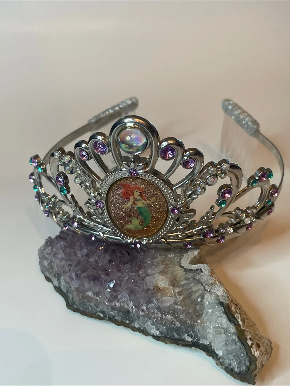 Disney Ariel Tiara Crown Silver Tone Metal Combs Jewels Sparkle Ariel Picture